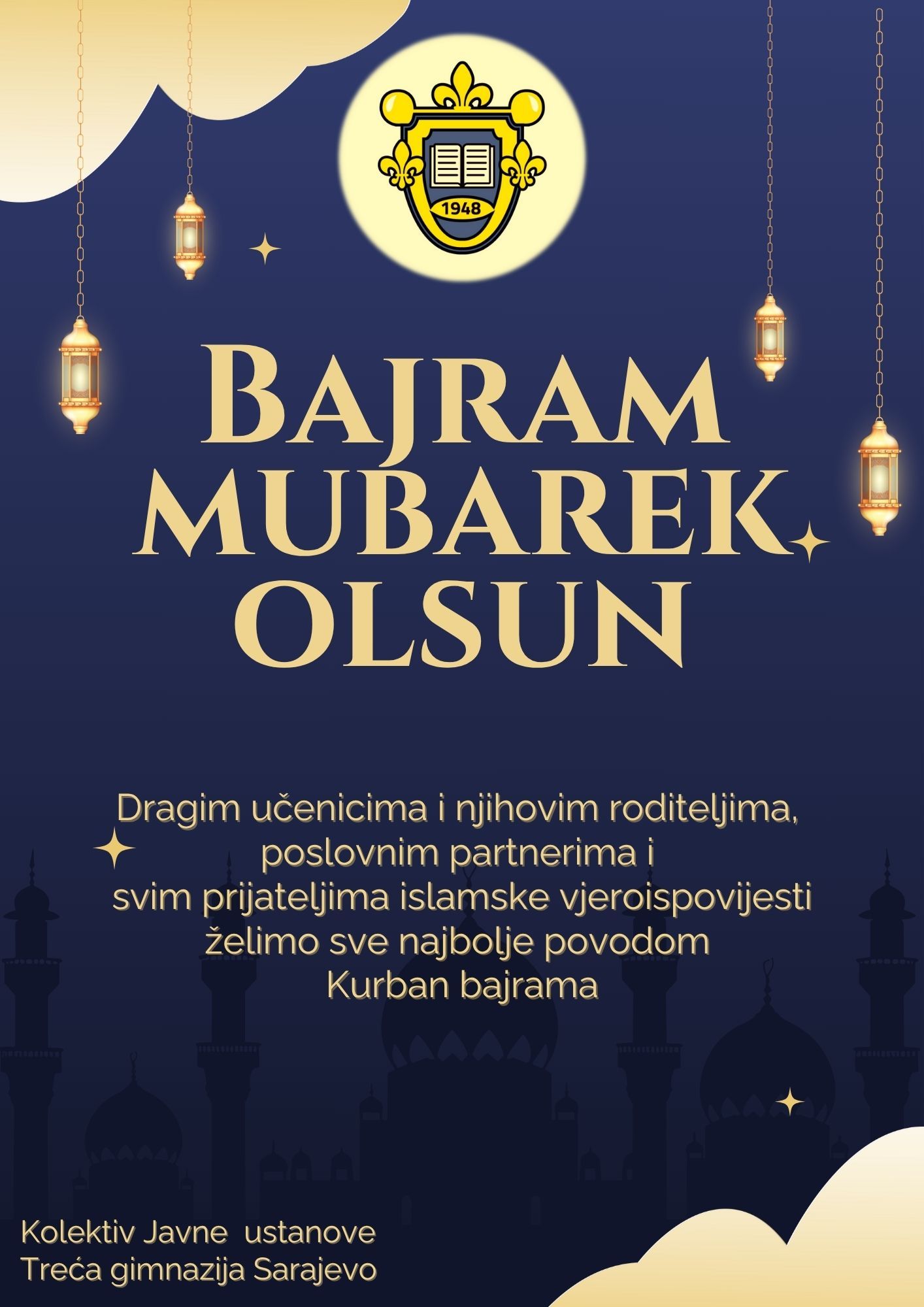 Bajramska čestitka - Kurban Bajram 2025 | Treća gimnazija Sarajevo